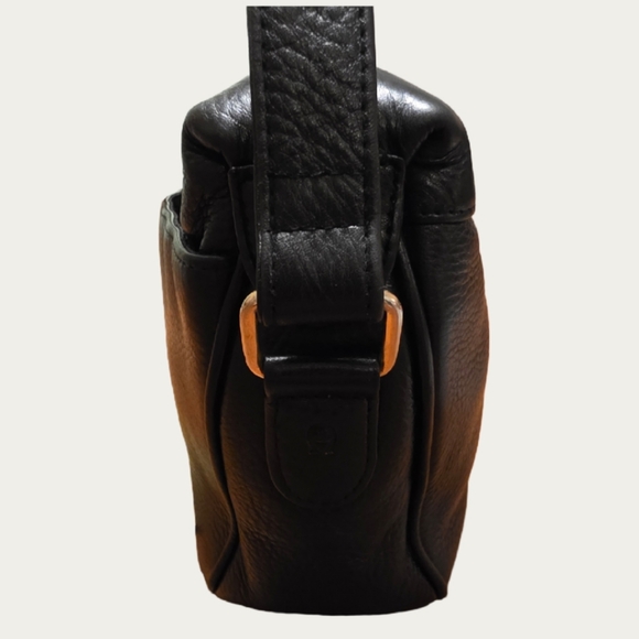 Etienne Aigner Black Pebbled Leather Shoulder Bag, Horsebit Detail EUC - Picture 6 of 16